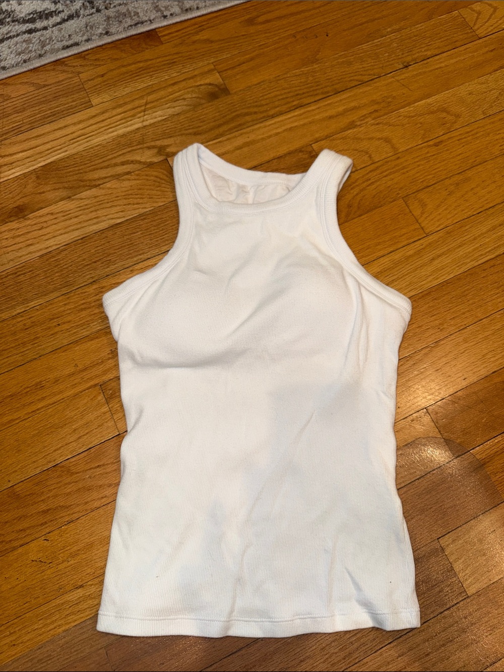 Amazon White Ribbed Tank Top for Women - Racerback Style